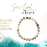 SERTİFİKALI Sarı Opal  Orjinal ( Taşlar) Doğaltaş Bileklik 8 mm, B1002