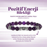 SERTİFİKALI SERTİFİKALI AMETİST DOĞAL TAŞLI POZİTİF ENERJİ BİLEKLİĞİ
