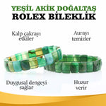 SERTİFİKALI Yeşil Akik  Orjinal ( Taşlar) Doğaltaş Geniş Kesim Bileklik B903