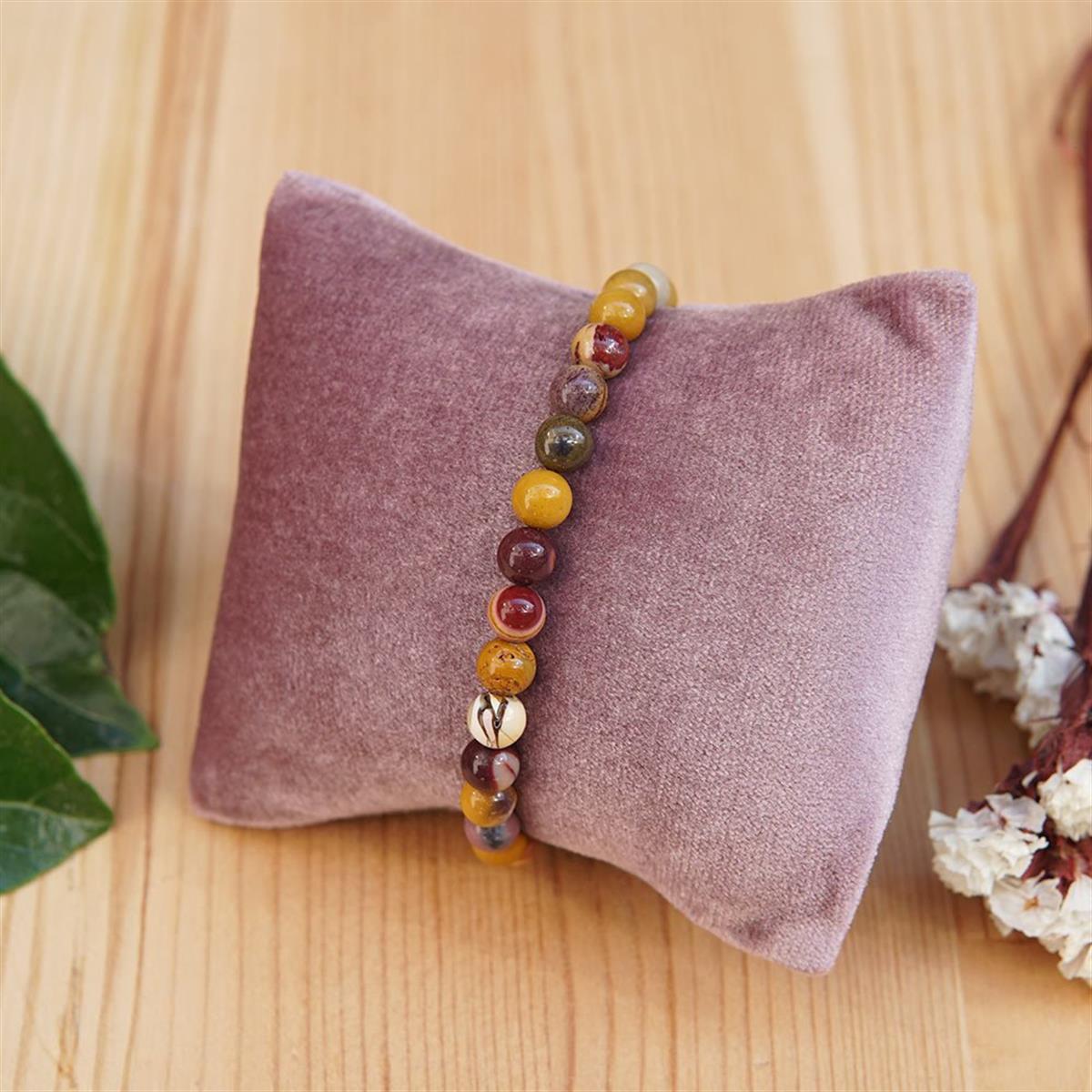 SERTİFİKALI Renkli Jasper  Orjinal ( Taşlar) Doğaltaş Bileklik   - 4mm