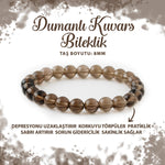 SERTİFİKALI Dumanlı Kuvars 8mm Doğal Taş Bileklik