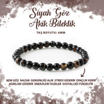SERTİFİKALI Siyah Göz Akik 6mm Doğal Taş Bileklik