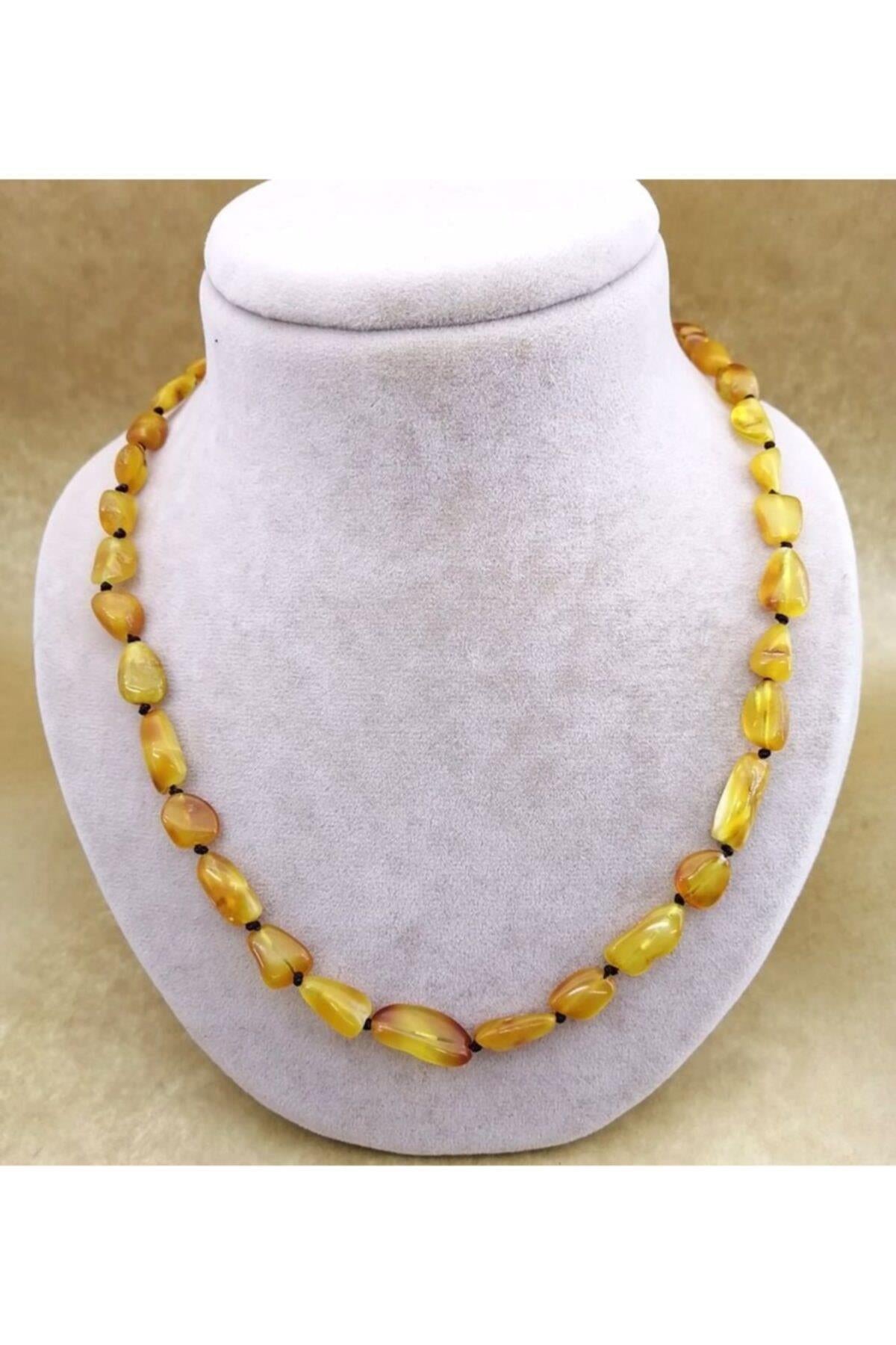 SERTİFİKALI  Orjinal ( Taşlar) Doğaltaş Kolye - Kehribar