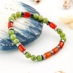 SERTİFİKALI Genel Sağlık Doğal Taş Bileklik Akik Yeşim Hematit 6mm B006