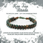 SERTİFİKALI Kan Taşı 4mm Çift Sıra Doğal Taş Bileklik