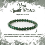 SERTİFİKALI Yeşil Apatit 6mm Doğal Taş Bileklik
