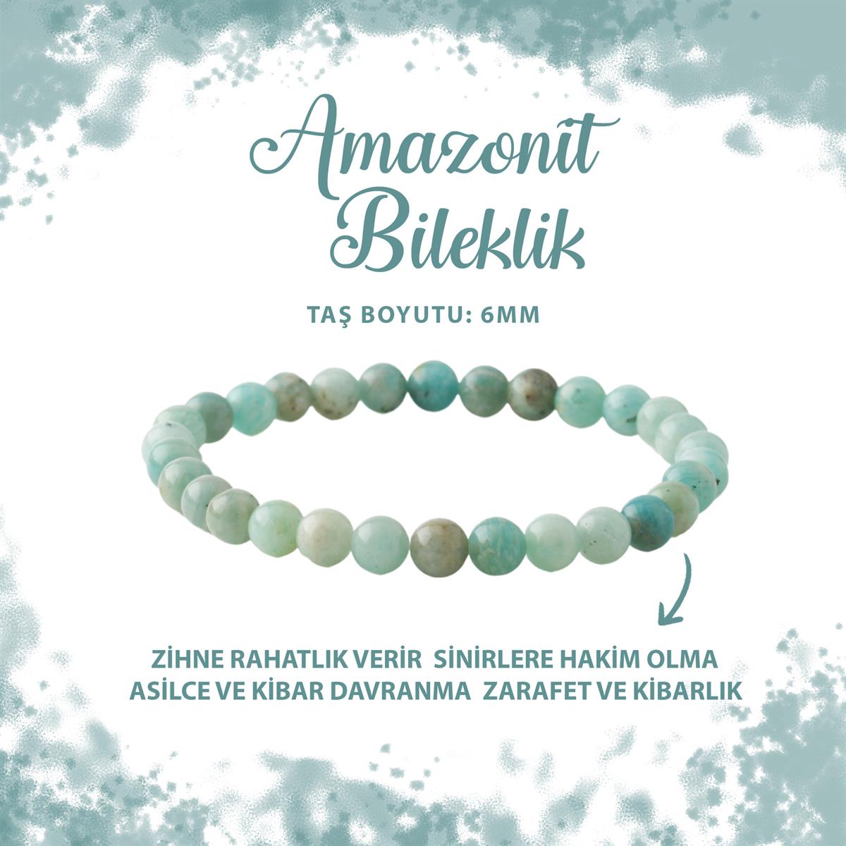 SERTİFİKALI Amazonit 6mm Doğal Taş Bileklik
