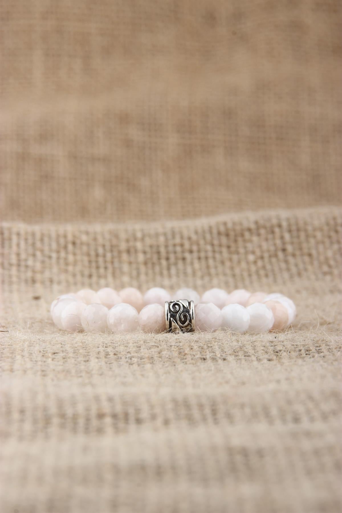SERTİFİKALI PEMBE OPAL  Orjinal ( Taşlar) Doğaltaş BİLEKLİK 8 MM