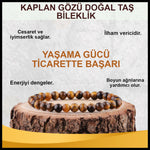 SERTİFİKALI Kaplan Gözü  Orjinal ( Taşlar) Doğaltaş Bileklik 6 mm - B829