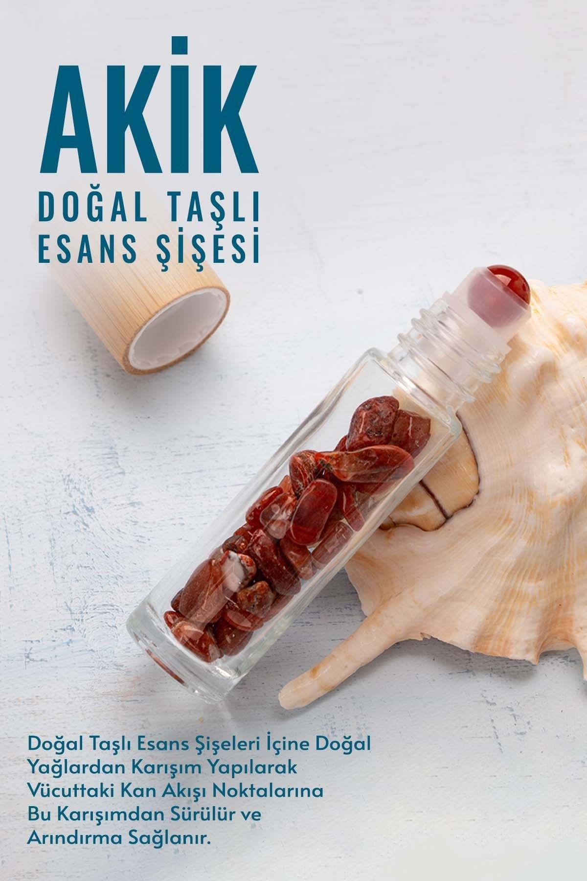 Sertifikalı Akik Doğal Taşlı Esans Şişesi 10cc ( Kendi Kokunu Doldur ve Kullan)