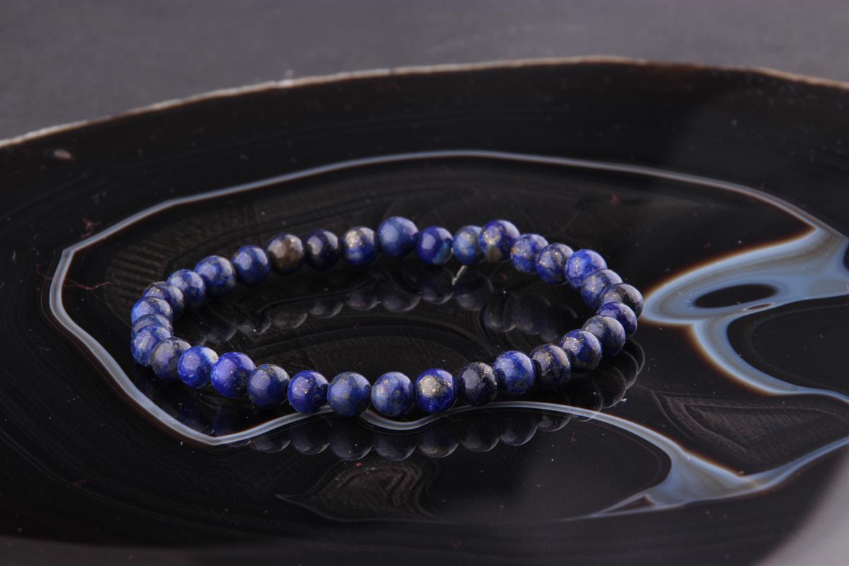 SERTİFİKALI Lapis Lazuli  Orjinal ( Taşlar) Doğaltaş Bileklik 6 mm - B834