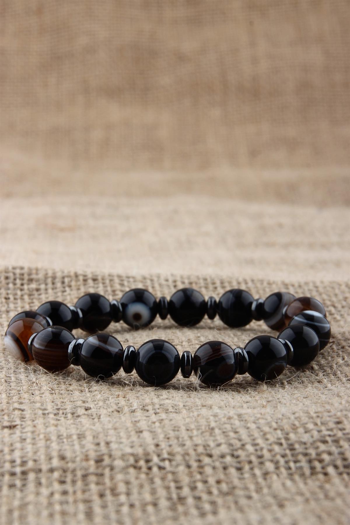 SERTİFİKALI SİYAH GÖZ AKİK BİLEKLİK 8 MM