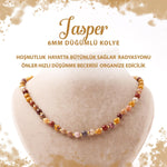 SERTİFİKALI Jasper 6 mm Düğümlü Doğal Taş Kolye