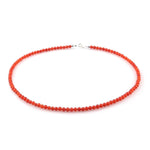 SERTİFİKALI Kırmızı Akik  Orjinal ( Taşlar) Doğaltaş Kolye 40cm - 4mm