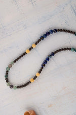 Sertifikalı Balık Burcu Doğal Taş Kolye (Opal-Lepidolit-Akuamarin-Apatit-Lapis-Kalsit-Florit-Hematt)