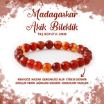 SERTİFİKALI Madagaskar Akiği 8mm Doğal Taş Bileklik