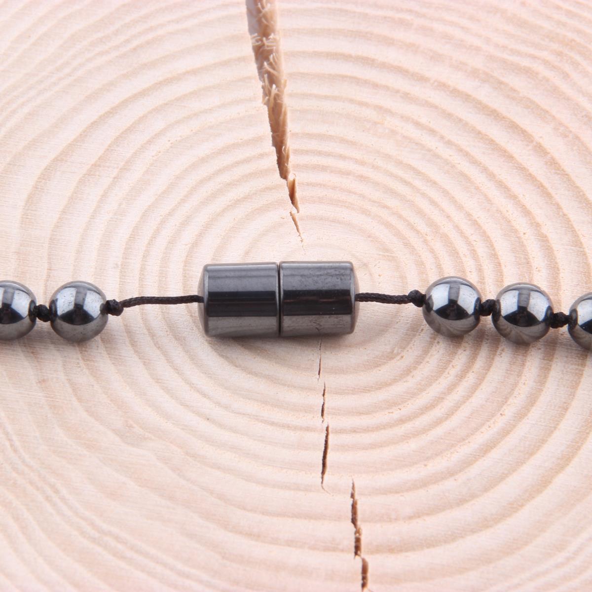 SERTİFİKALI Hematit  Orjinal ( Taşlar) Doğaltaş Düğümlü Kolye 6 mm - M163