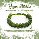 SERTİFİKALI Yeşim 8mm Çift Sıra Makrome Doğal Taş Bileklik