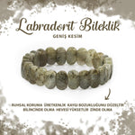 SERTİFİKALI Labradorit Doğal Taş Geniş Kesim Bileklik