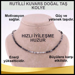 SERTİFİKALI Rutilli Kuvars  Orjinal ( Taşlar) Doğaltaş Kolye 3 mm - M406