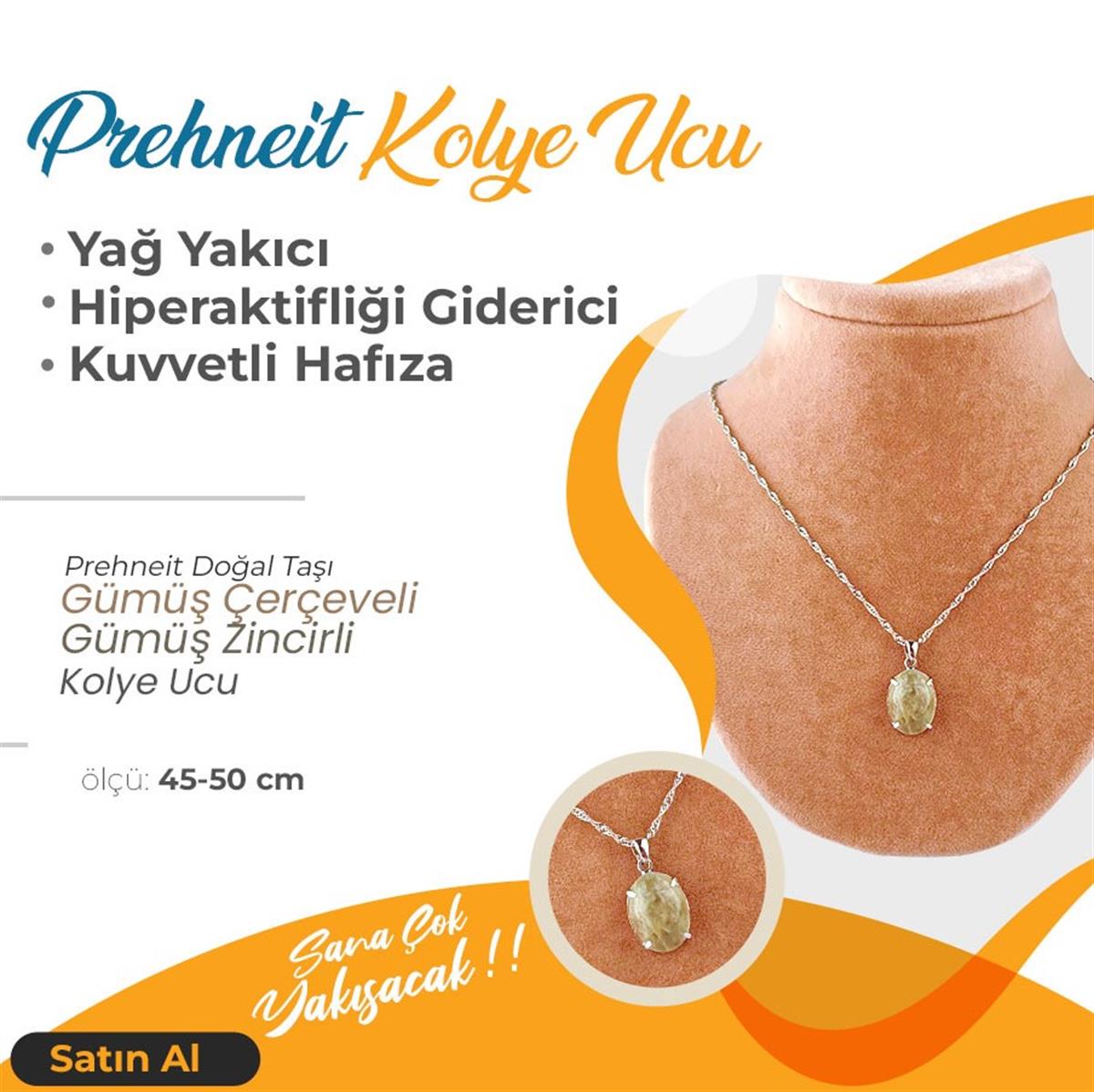 SERTİFİKALI Prehneit  Orjinal ( Taşlar) Doğaltaş Kolye Ucu, Gümüş zincirle birlikte 3,5x1,5 cm, M472