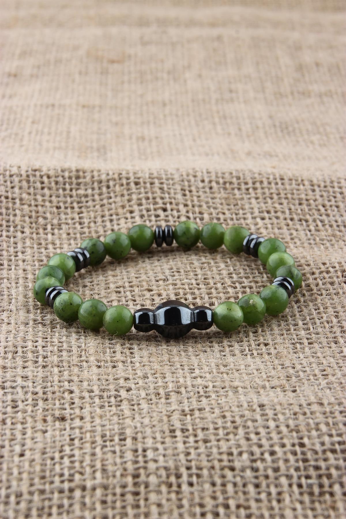 SERTİFİKALI YEŞİM  Orjinal ( Taşlar) Doğaltaş BİLEKLİK 8 MM