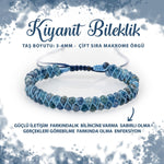 SERTİFİKALI Kiyanit 3-4mm Çift Sıra Doğal Taş Bileklik