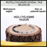 SERTİFİKALI Rutilli Kuvars  Orjinal ( Taşlar) Doğaltaş Bileklik 3 mm - B815
