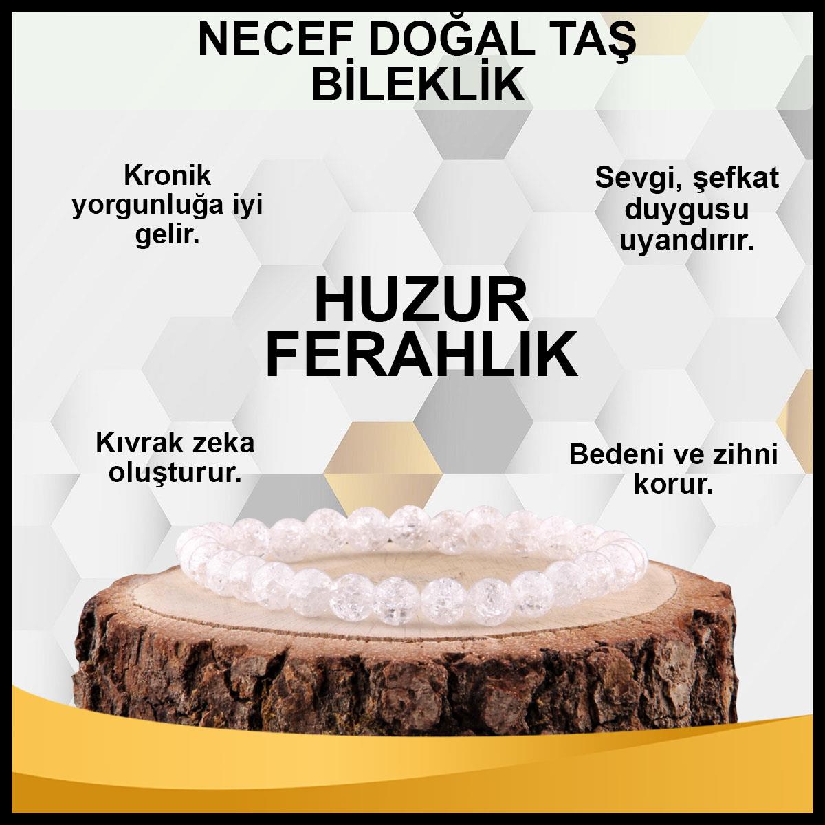 SERTİFİKALI Necef  Orjinal ( Taşlar) Doğaltaş Bileklik 6 mm - B838