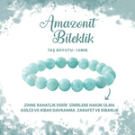 SERTİFİKALI Amazonit 10mm Doğal Taş Bileklik