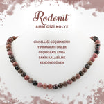 SERTİFİKALI Rodonit 8 mm Dizi Doğal Taş Kolye