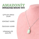 SERTİFİKALI Amazonit  Orjinal ( Taşlar) Doğaltaş Kolye Ucu, Gümüş zincirle beraber M430