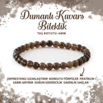 SERTİFİKALI Dumanlı Kuvars 6mm Doğal Taş Bileklik