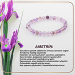 SERTİFİKALI Ametrin  Orjinal ( Taşlar) Doğaltaş Bileklik 6 mm B101