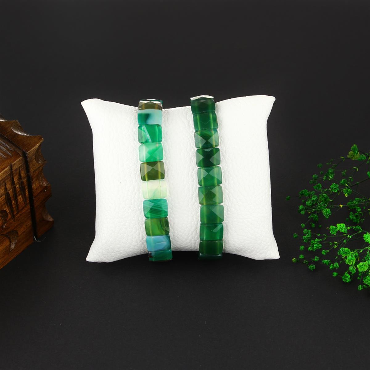 SERTİFİKALI Yeşil Akik  Orjinal ( Taşlar) Doğaltaş Geniş Kesim Bileklik B903