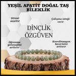 SERTİFİKALI Yeşil Apatit  Orjinal ( Taşlar) Doğaltaş Bileklik 6 mm - B853