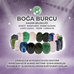 SERTİFİKALI Boğa Burcu Doğal Taş Geniş Kesim Kadın Bileklik