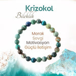 SERTİFİKALI Krizokol  Orjinal ( Taşlar) Doğaltaş Bileklik 8 mm, B980