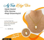 SERTİFİKALI Ay Taşı  Orjinal ( Taşlar) Doğaltaş Kolye Ucu, Gümüş zincirle birlikte 2x1,5 cm, M469