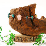 SERTİFİKALI Sitrin, Rodokrozit, Hakiki Turkuaz  Orjinal ( Taşlar) Doğaltaş Halhal 6 mm, B930