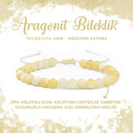 SERTİFİKALI Aragonit 6mm Merdiven Kapama Doğal Taş Bileklik