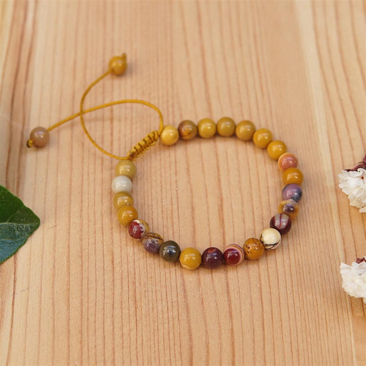 SERTİFİKALI Renkli Jasper  Orjinal ( Taşlar) Doğaltaş Bileklik   - 4mm