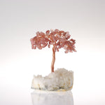 SERTİFİKALI Çilek Kuvars, Kristal Kuvars  Orjinal ( Taşlar) Doğaltaş Ağaç 10x7 cm, D028