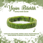 SERTİFİKALI Yeşim Doğal Taş Kare Kesim Geniş Kesim Bileklik