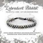 SERTİFİKALI Labradorit 3-4mm Çift Sıra Doğal Taş Bileklik
