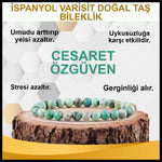 SERTİFİKALI İspanyol Varisit  Orjinal ( Taşlar) Doğaltaş Bileklik 6 mm - B823