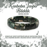 SERTİFİKALI Yeşil Jasper Doğal Taş Balık Sırtı Geniş Kesim Bileklik