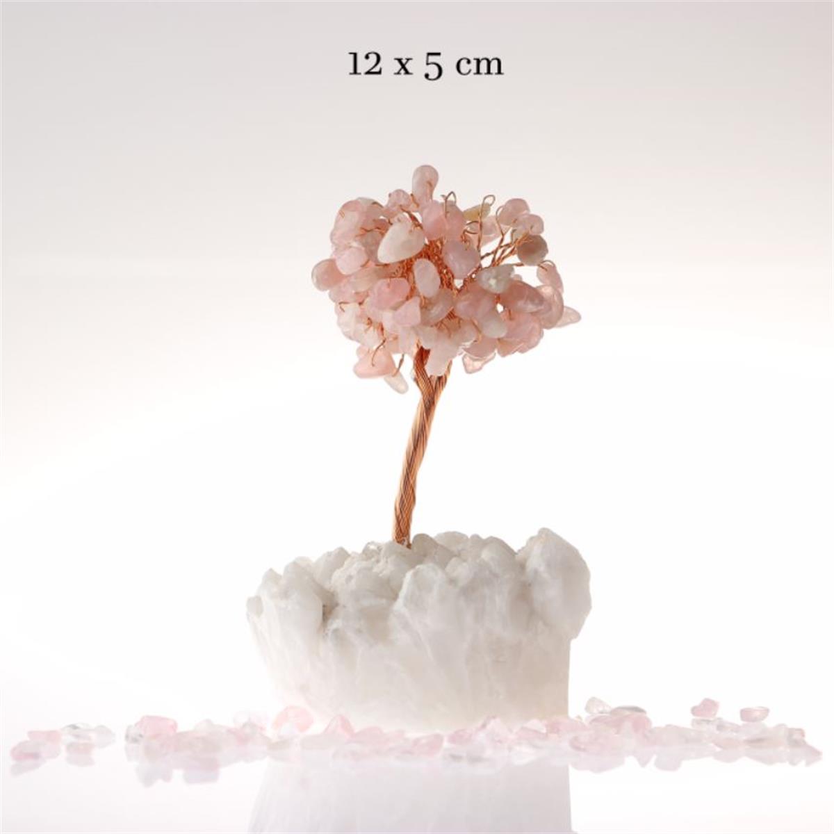 SERTİFİKALI Pembe Kuvars, Kristal Kuvars  Orjinal ( Taşlar) Doğaltaş Ağaç 12x5 cm, D024