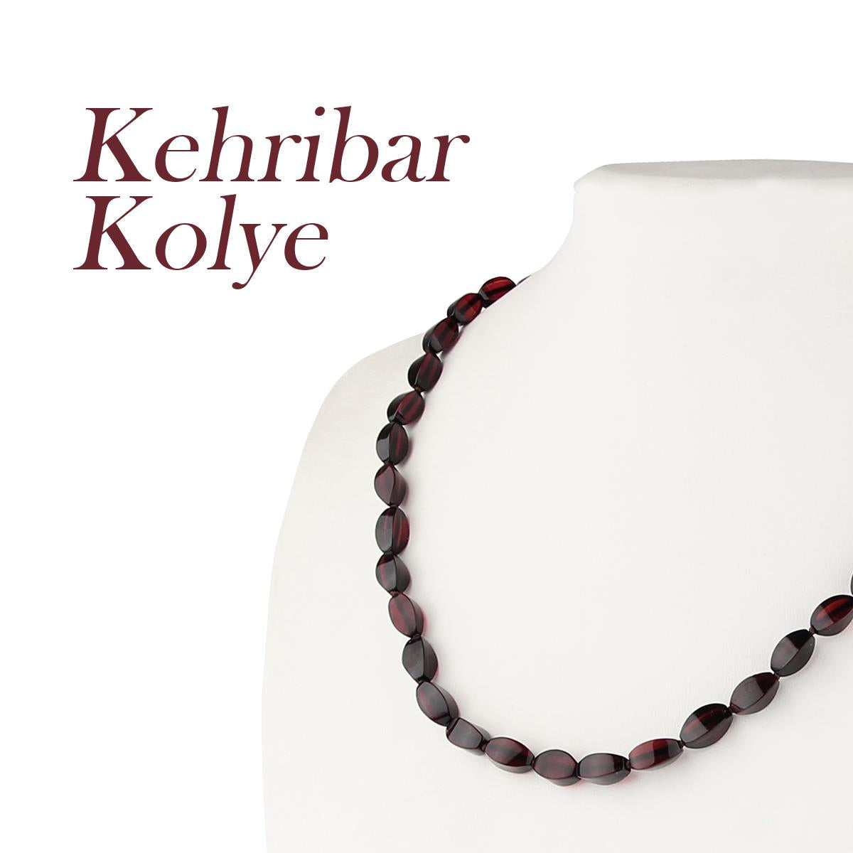 SERTİFİKALI Kehribar  Orjinal ( Taşlar) Doğaltaş Kolye 6 mm, M427