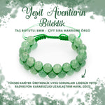 SERTİFİKALI Yeşil Aventurin 8mm Çift Sıra Makrome Doğal Taş Bileklik